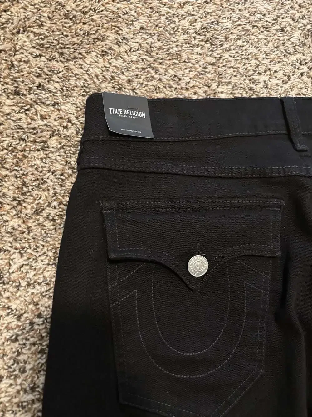 True Religion Rocco Denim Shorts Black Rinse Size 34 NWT